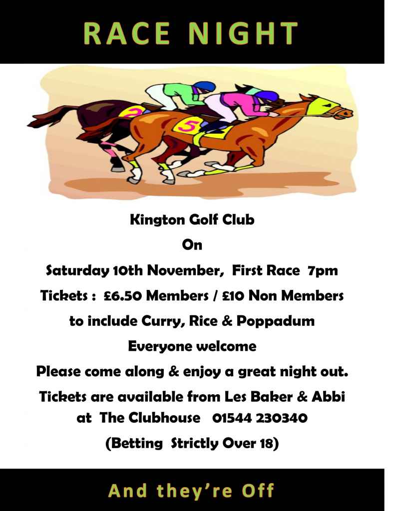 Kington Golf Club Race Night