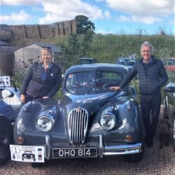 Tricia and Richie Thomas and their 1955 Jaguar XK140