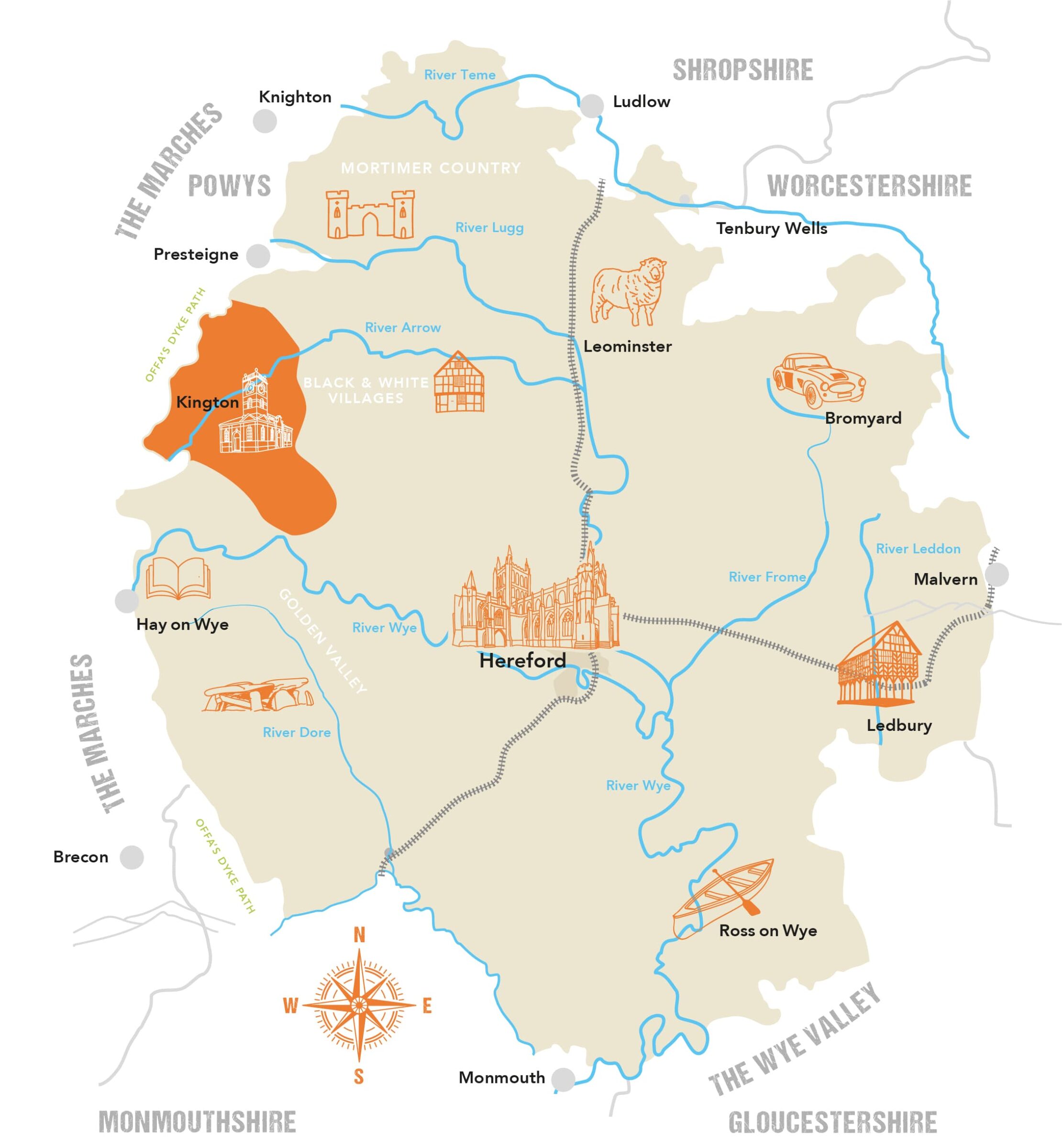 County Map Kington