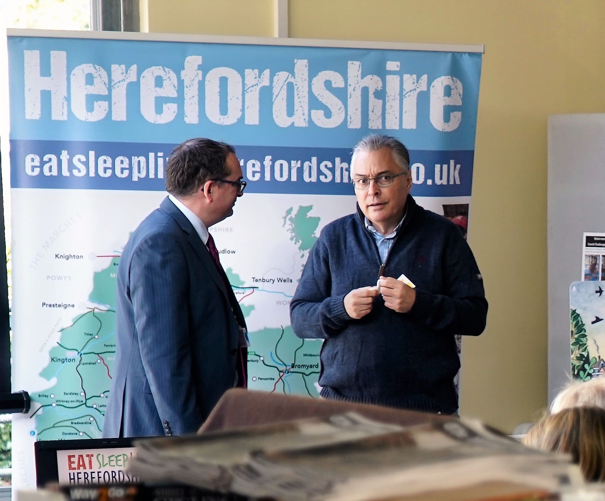 Richard Curtis Chair Hereford Waterworks Museum chats with Mike Truelove CEO Hereford BID 1 1 1