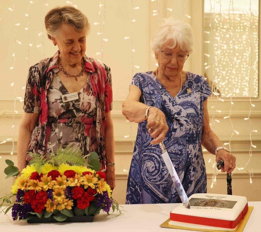 Guild of Guides 40th Dinner 8th Sept. 2021 45. Cutting the cake
