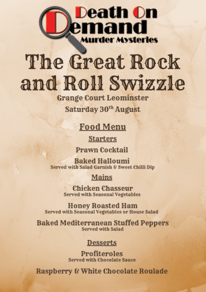 Menu for 30th August