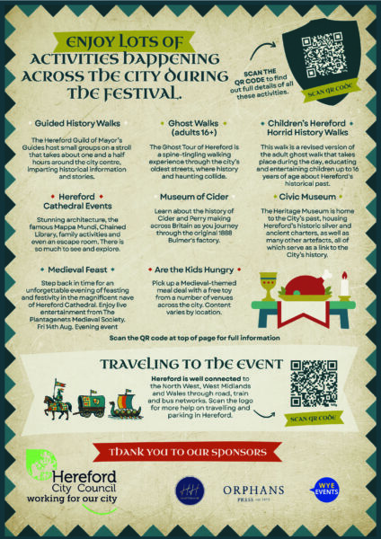 A4 MEDIEVAL FESTIVAL Fringe Activities