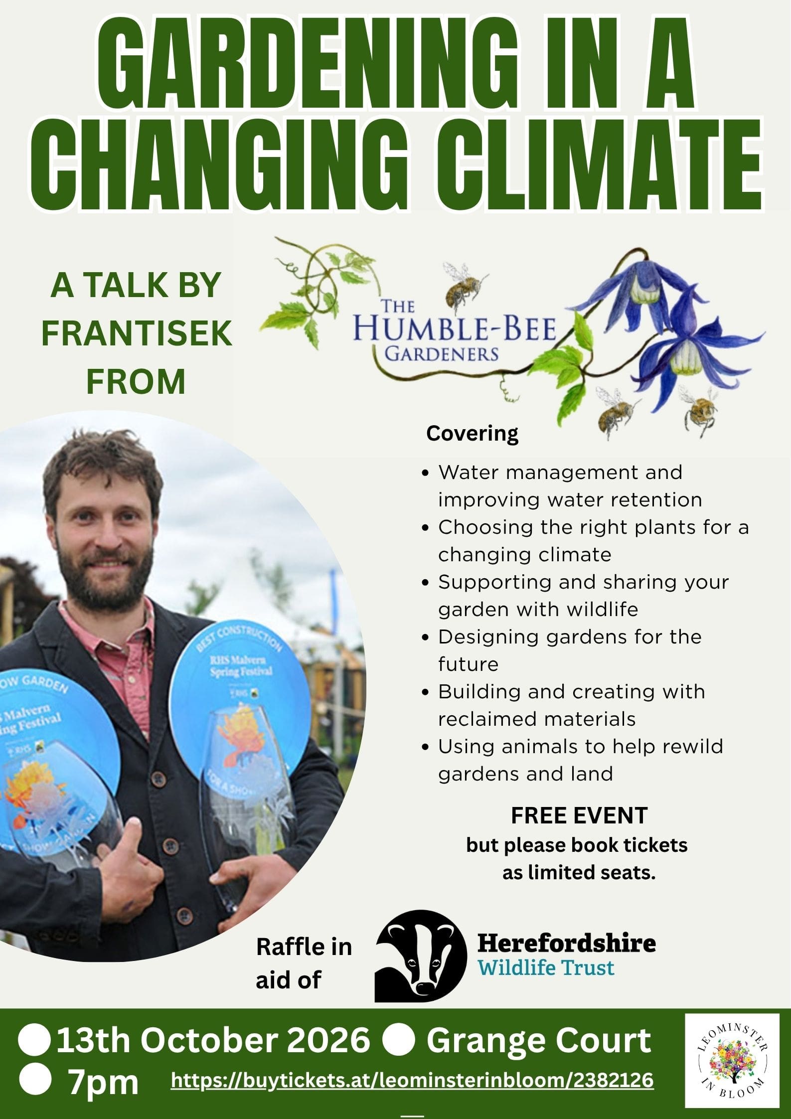 Humble Bee Gardening Talk Poster 1